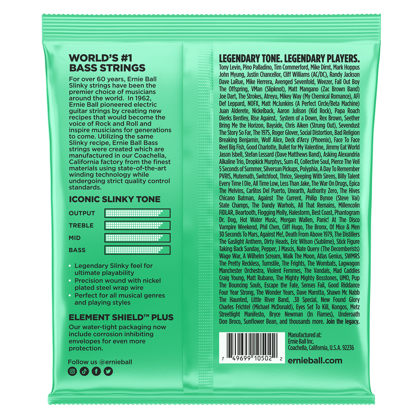 Ernie Ball 2841 Hyper Slinky Nickel Wound Electric Bass, 40-100