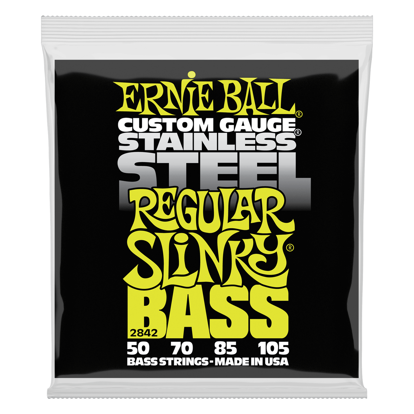 Ernie Ball 2842 Stainless Steel Regular Slinky Electric Bass, 50-105