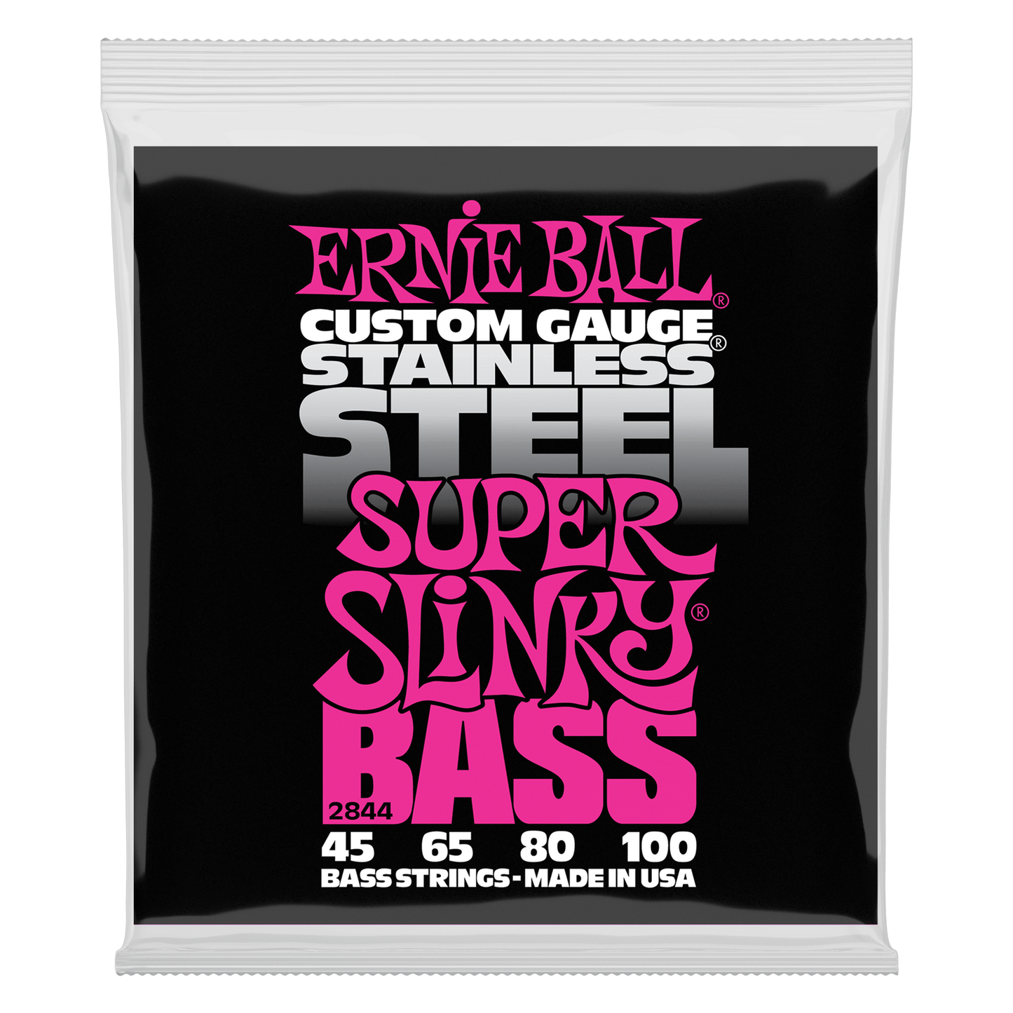 Ernie Ball 2844 Stainless Steel Super Slinky Electric Bass, 45-100