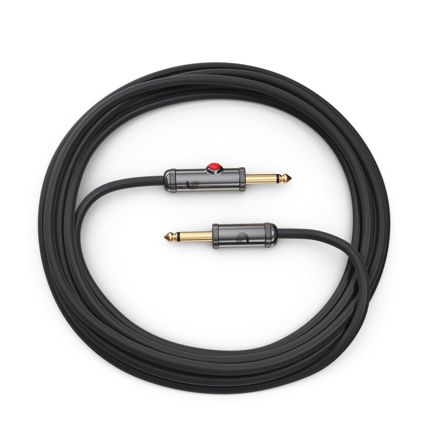 D'Addario Circuit Breaker Instrument Cable with Latching Cut-Off Switch, Straight Plug, 15 feet