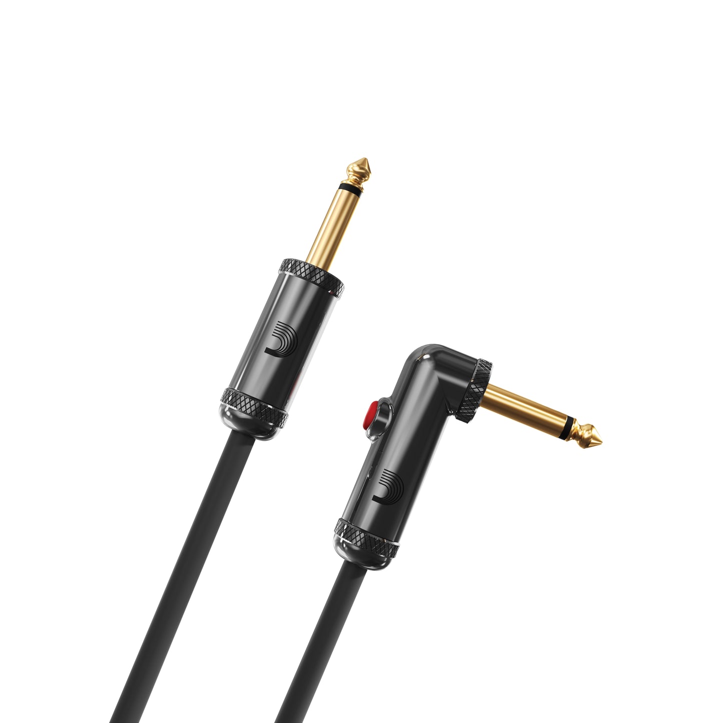 D'Addario Circuit Breaker Instrument Cable with Latching Cut-Off Switch, Right Angle Plug, 10 feet