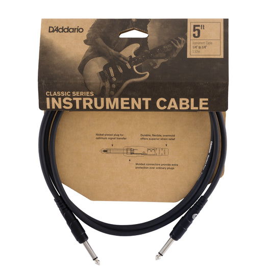 D'Addario Classic Series Instrument Cable, 5 feet