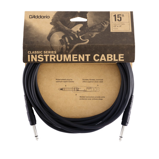 D'Addario Classic Series Instrument Cable, 15 feet