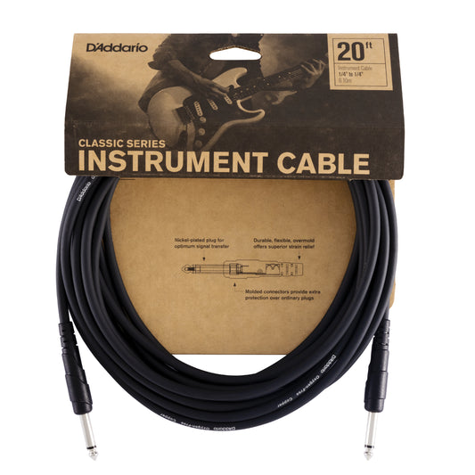 D'Addario Classic Series Instrument Cable, 20 feet