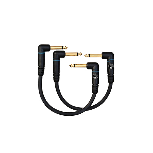 D'Addario Custom Series Patch Cable, 2-pack, Right Angle, 6 Inches