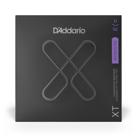 D'Addario XTAPB1152 Custom Light, XT Phosphor Bronze Coated Acoustic Guitar Strings, 11-52
