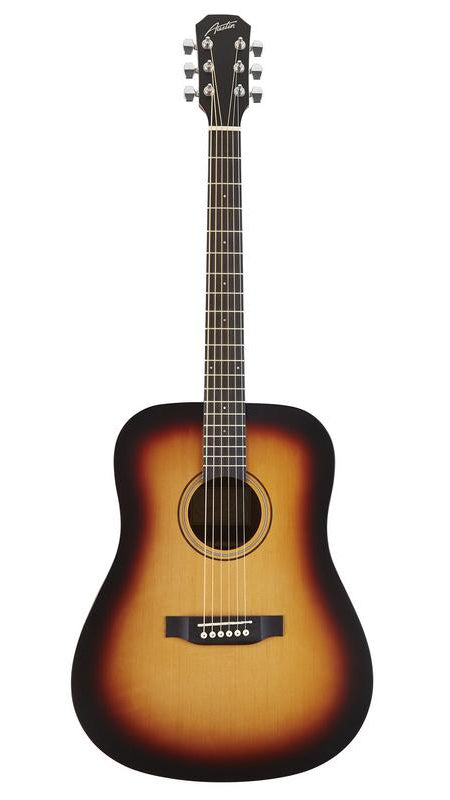 Austin AA25DSSB Acoustic Dreadnought Guitar , Satin Sunburst