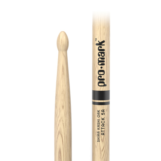 ProMark PW5AW Classic Attack 5A Shira Kashi Oak Drumstick, Oval Wood Tip