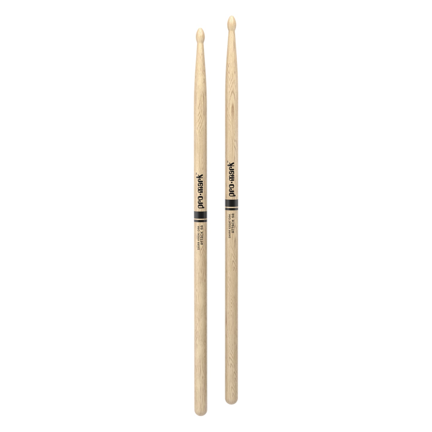 ProMark PW5AW Classic Attack 5A Shira Kashi Oak Drumstick, Oval Wood Tip