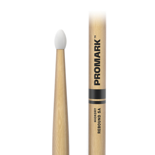 ProMark RBH565N Rebound 5A Hickory Drumstick, Oval Nylon Tip