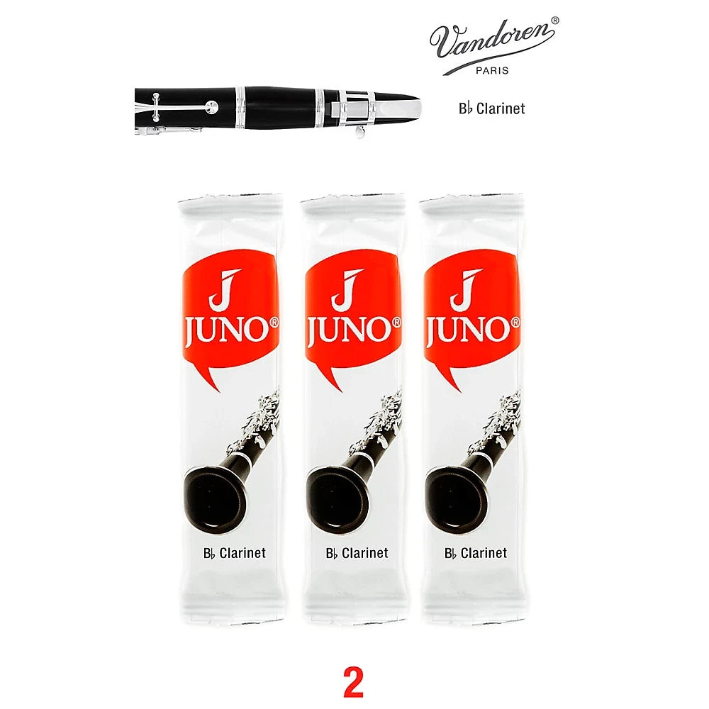 Vandoren Bb Clarinet JUNO Reeds; Strength #2; 3 Card