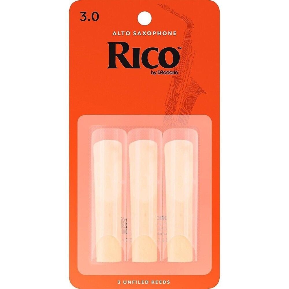 Rico by D'Addario Alto Sax Reeds, Strength 3, 3-pack