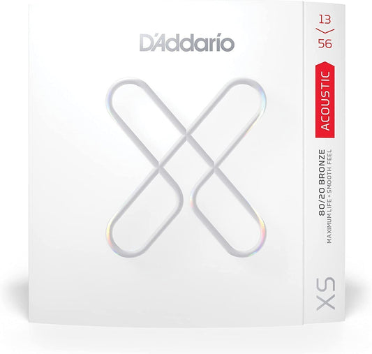 D'Addario XSABR1356 XS 80/20 Bronze Coated Acoustic Guitar Strings Medium, 13-56