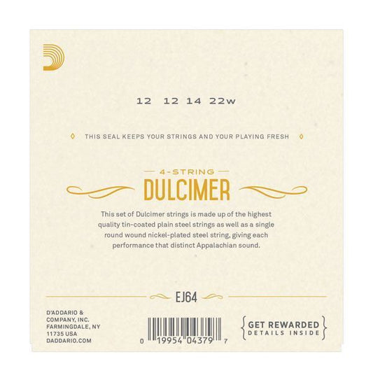 D'Addario EJ64 4-String Dulcimer Strings, 12-22
