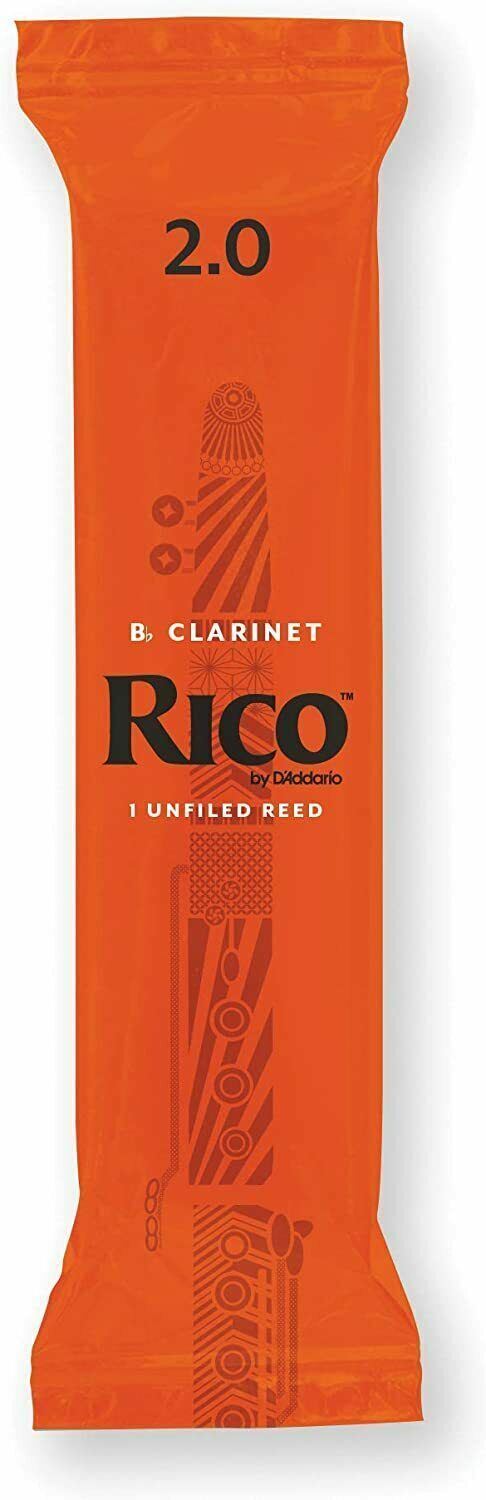 Rico by D'Addario Bb Clarinet Reeds, #2.0, 25-Count Single Reeds