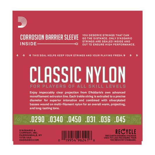 D'Addario EJ27N 1/2 Student Nylon Fractional Classical Strings, Normal Tension