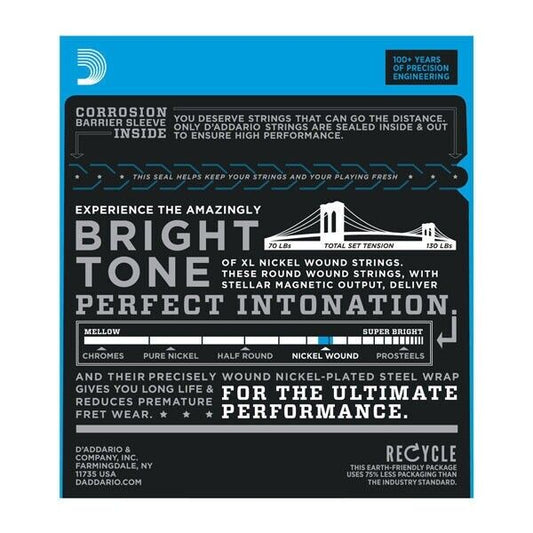 D'Addario EXL125 Super Light Top/Regular Bottom Electric Guitar Strings