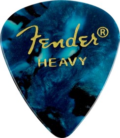 Fender 351 Shape Premium Celluloid Picks, Ocean Turquoise, Heavy, 12-Pack