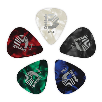 D'Addario Assorted Pearl Celluloid Guitar Picks, 10 pack, Medium