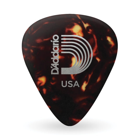 D'Addario Shell-Color Celluloid Guitar Picks, 100 pack, Light