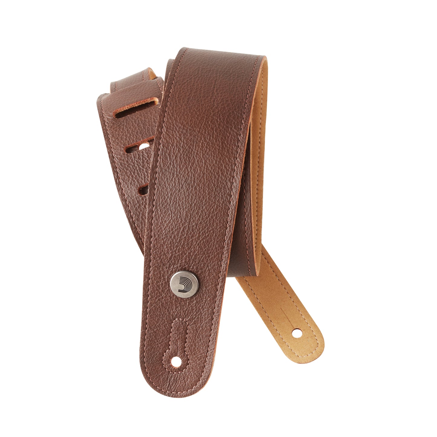 D'Addario 20GL01 Slim Garment Leather Guitar Strap, Brown