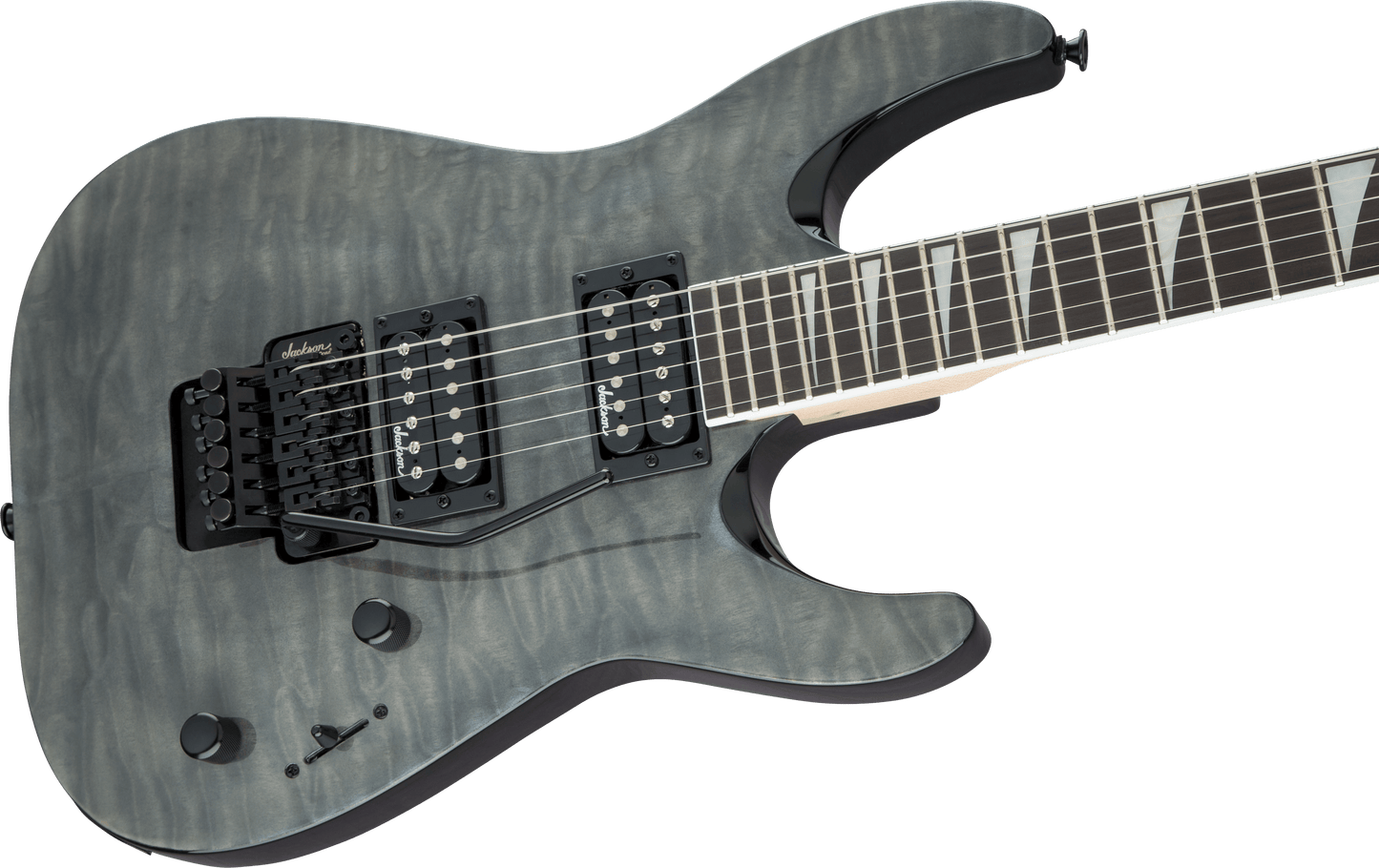 Jackson JS Series Dinky™ Arch Top JS32Q DKA, Amaranth Fingerboard, Transparent Black