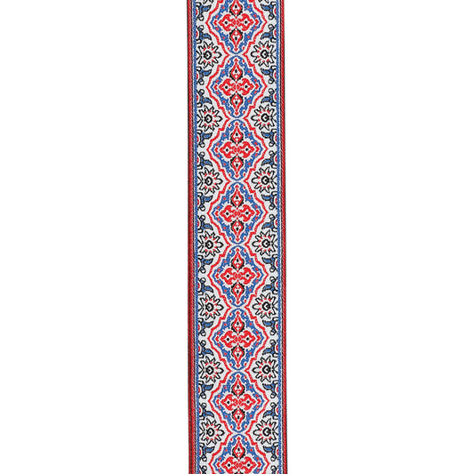 D'Addario Eco Persian Woven Guitar Strap, White, 50RW07
