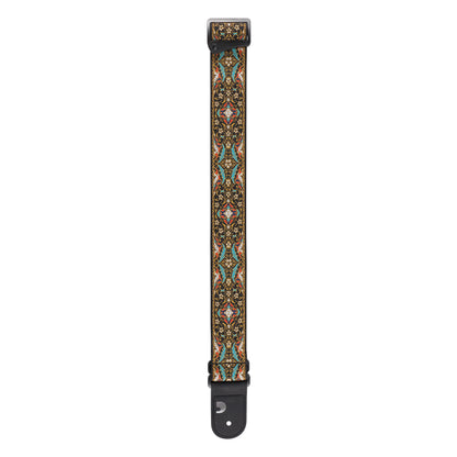 D'Addario Eco Persian Woven Guitar Strap, Black & Gold Pattern, 50RW10