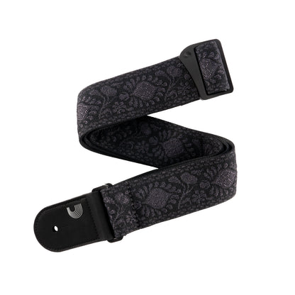 D'Addario Woven Guitar Strap, Monterey Black Tubular, 50TB01