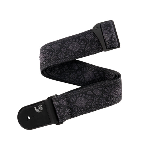 D'Addario Woven Guitar Strap, Monterey Black Tubular, 50TB01