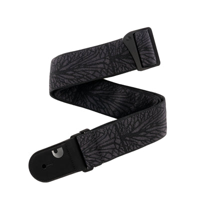 D'Addario Woven Guitar Strap, Lightning Black Tubular, 50TB02