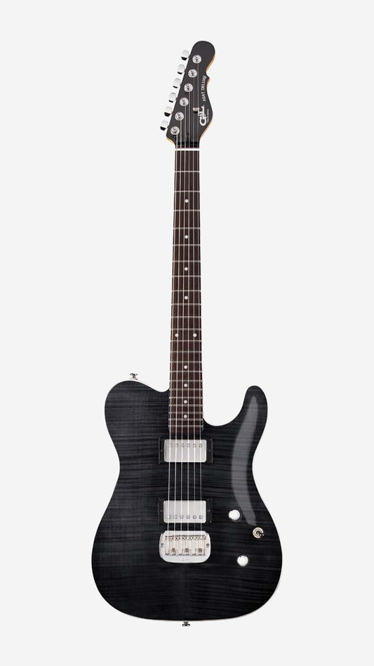 G&L Tribute ASAT Deluxe Carved Top Electric Guitar, Trans Black