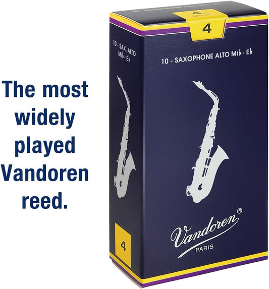Vandoren Alto Sax Traditional Reeds Strength #4; Box of 10