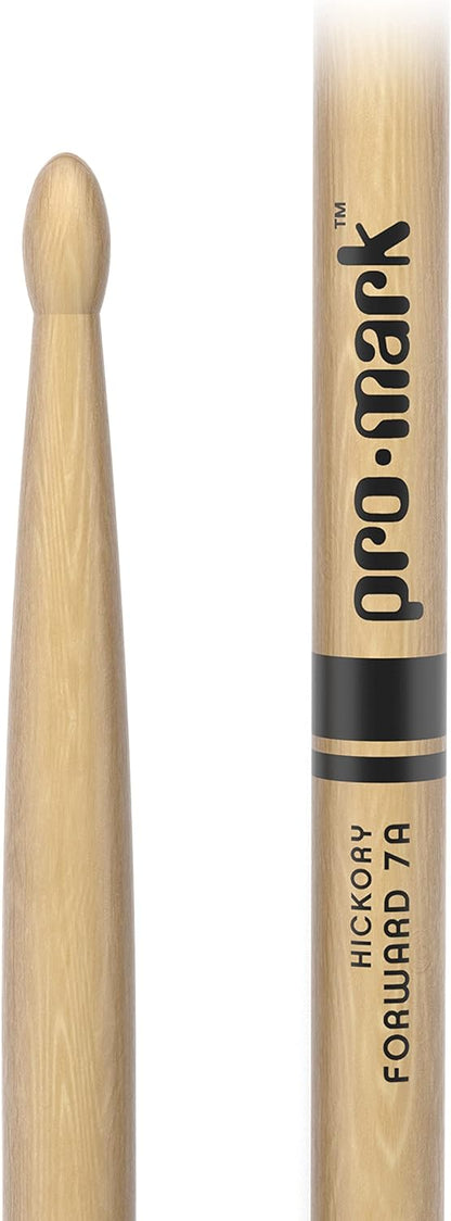 Promark TX7AW 7A Hickory Wood Tip Drum Sticks, Pair