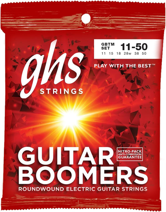 GHS Strings Electric Guitar Boomers Roundwound, True Medium, 11-50