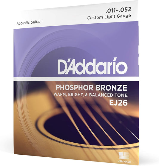 D'Addario EJ26 Phosphor Bronze, Custom Light, 11-52