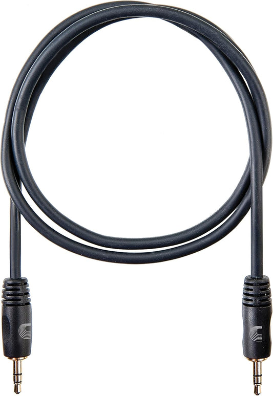 D'Addario 1/8 Inch to 1/8 Inch Stereo Cable, 3 feet