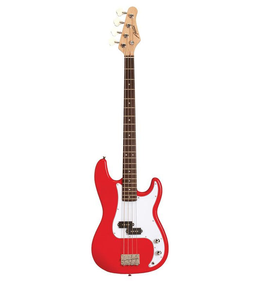 Austin APB200RD Classic Double Cutaway Bass, Red