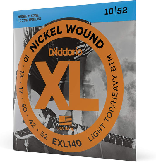 D'Addario EXL140 Nickel Wound Electric Guitar Strings, Light Top/Heavy Bottom, 10-52