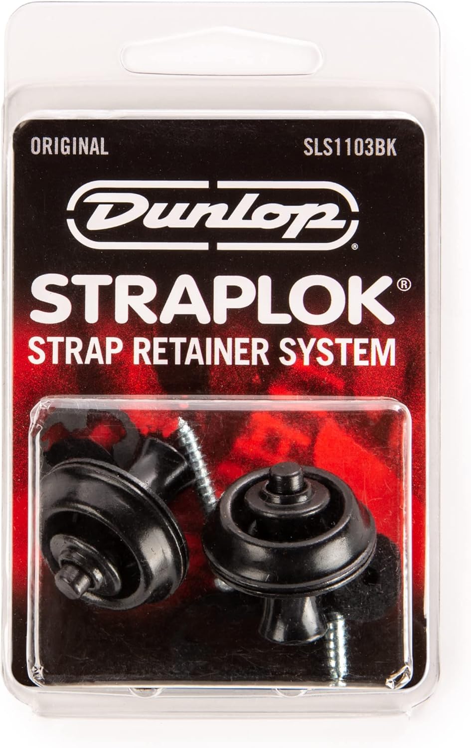 Dunlop SLS1103BK Original Guitar StrapLok System, Black