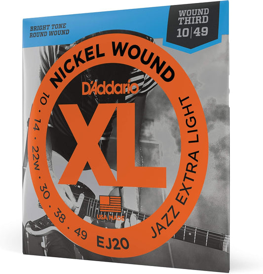 D'Addario EJ20 Nickel Wound, Jazz Extra Light, 10-49