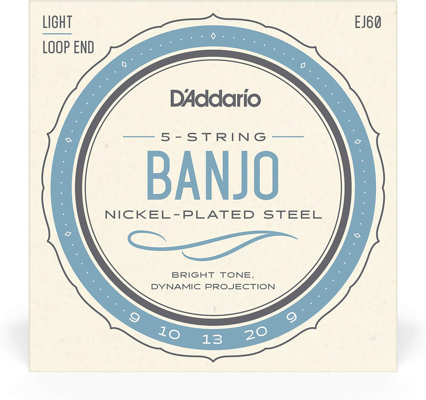 D'Addario EJ60 5-String Banjo Strings, Nickel, Light, 9-20