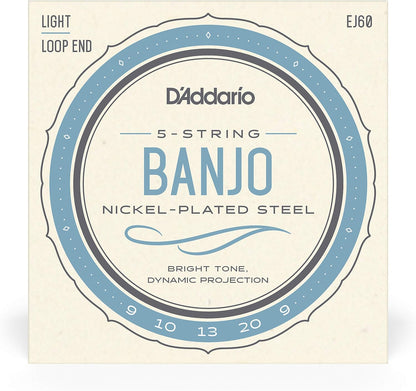 D'Addario EJ60 5-String Banjo Strings, Nickel, Light, 9-20