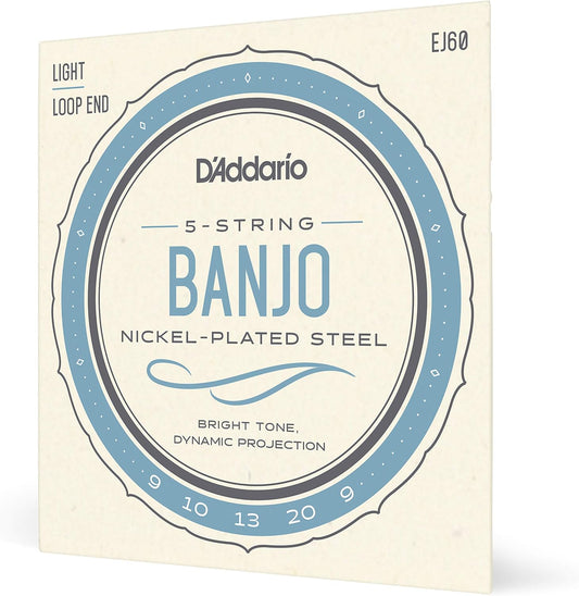 D'Addario EJ60 5-String Banjo Strings, Nickel, Light, 9-20