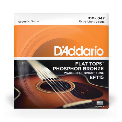 D'Addario EFT15  Guitar Strings  Acoustic  Flat Tops  Extra Light