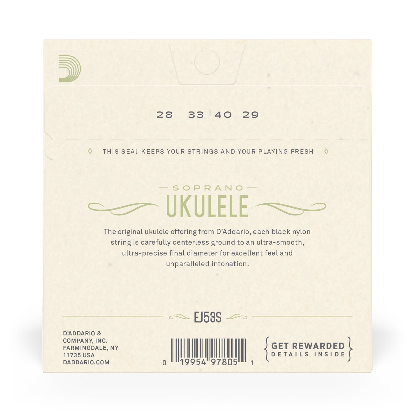 D'Addario EJ53S Pro-Arté Rectified Ukulele Strings, Hawaiian-Concert
