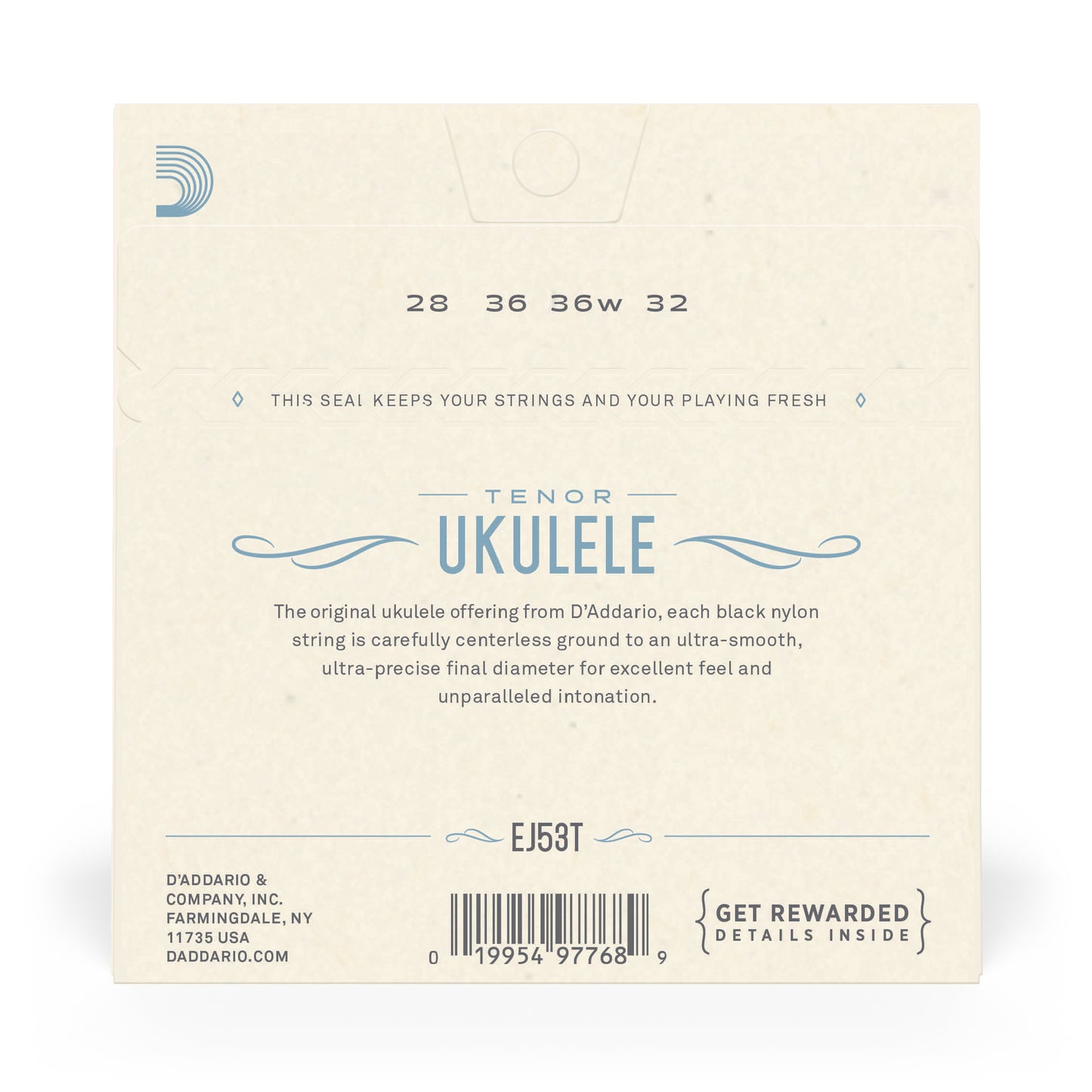 D'Addario EJ53T Pro-Arté Rectified Ukulele Strings, Tenor Ukulele/Hawaiian