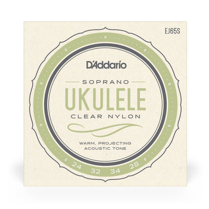 D'Addario EJ65S Pro-Arté Custom Extruded Nylon Ukulele Strings, Soprano