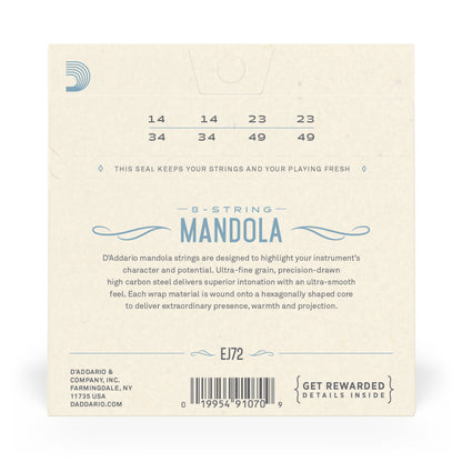 D'Addario EJ72 Phosphor Bronze Mandola Strings, Light, 14-49