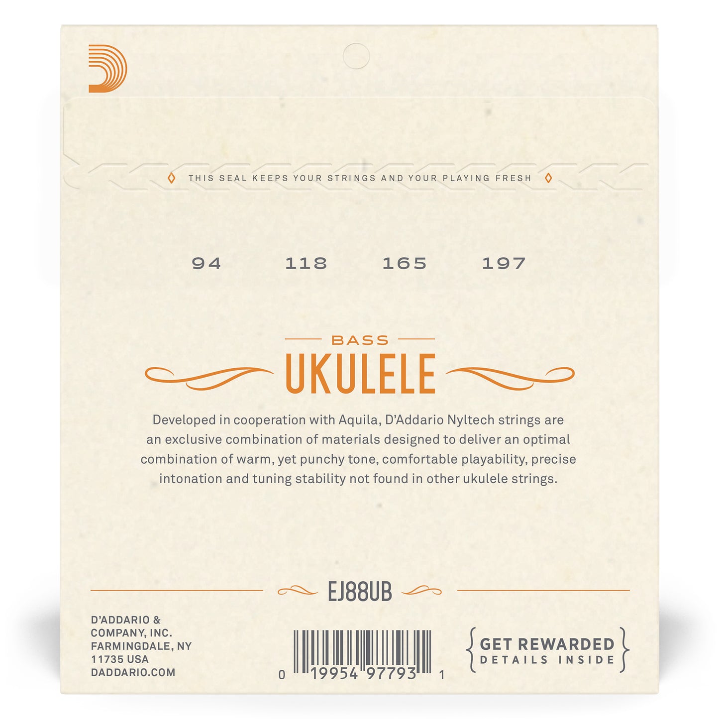 D'Addario EJ88UB Nyltech Ukulele Strings, Bass